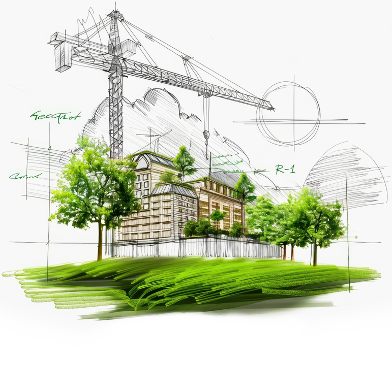 CEC Architectural Sketch & Sustainable Landscape Illustration